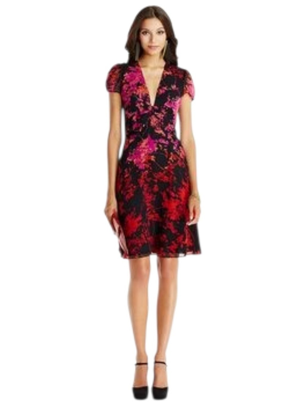 Diane von Furstenberg Floral Daze Adrienne Midi Silk Dress, 8, Romantic Flirty